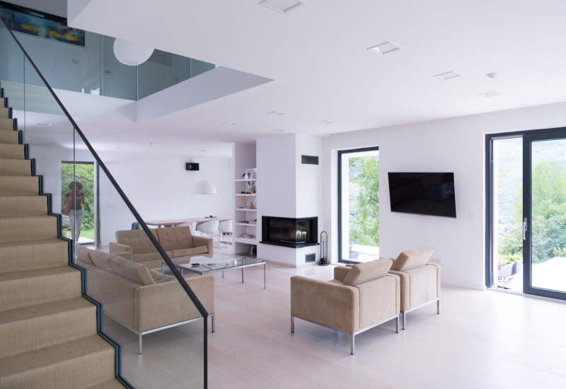 Architecture, Interior, modern apartment, wide living room